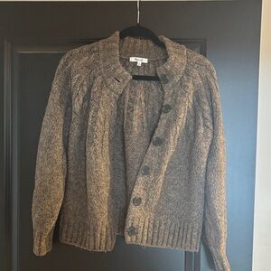 Madewell Harwood Brown Cable Knit Sweater